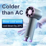 Portable Handheld Fan, Speed (1-100) Adjustable Turbo Mini Fan, 3000mAh Battery Rechargeable Personal Fan With Metal Body, Digital Display, Gifts For Women Men Travel/Camping/Outdoor-Grey