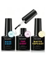 MASSY 3pcs Nail Glue Gel - Nail Gel For Press-On & Fake Nails, Super Strong Adhesive For Nail Tips, Long-Lasting, No Spill, Soak Off LED Nail Lamp Gel Nail, Perfect For Manicures