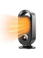 Space Heater 1pc 1500W Plug-In Portable Desktop Electric Heater , 3 Heat Settings, 4 Timer Functions, Mini Solar Powered Energy Efficient Fast Heating For Bedroom Home Use, Compact Size