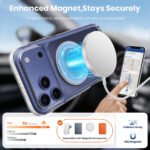 MASSY 360 Magnetic Stand for iPhone 17 Pro Max Case, [Fit for MagSafx] [2X Double-layer Protection] Slim Case for iPhone 17 Pro Max, 6.9", Translucent Deep Blue, Ostand O3 Fitness Series - Image 2