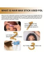 Massy Hair Control Wax Stick Set: Smooth Bar For Taming Frizz, Edge Brush & Rat Tail Comb For Styling Loose Curls - Non-Greasy Hair Styling Product, Suitable For All Hair Types - Image 3