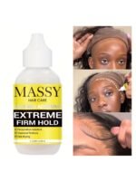 MASSY Waterproof Lace Wig Adhesive - Extreme Firm Hold, Quick-Dry, No Residue, 2.29fl.oz, Invisible Bonding for Secure & Natural Look, Unisex for All Hair Types, Hairpiece Adhesive | Easy Application | Light Beige Formula - Image 2