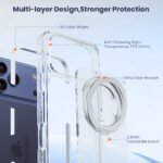 MASSY 360 Magnetic Stand for iPhone 17 Pro Max Case, [Fit for MagSafx] [2X Double-layer Protection] Slim Case for iPhone 17 Pro Max, 6.9", Translucent Deep Blue, Ostand O3 Fitness Series - Image 4