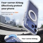 MASSY 360 Magnetic Stand for iPhone 17 Pro Max Case, [Fit for MagSafx] [2X Double-layer Protection] Slim Case for iPhone 17 Pro Max, 6.9", Translucent Deep Blue, Ostand O3 Fitness Series - Image 5