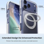 MASSY 360 Magnetic Stand for iPhone 17 Pro Max Case, [Fit for MagSafx] [2X Double-layer Protection] Slim Case for iPhone 17 Pro Max, 6.9", Translucent Deep Blue, Ostand O3 Fitness Series - Image 6