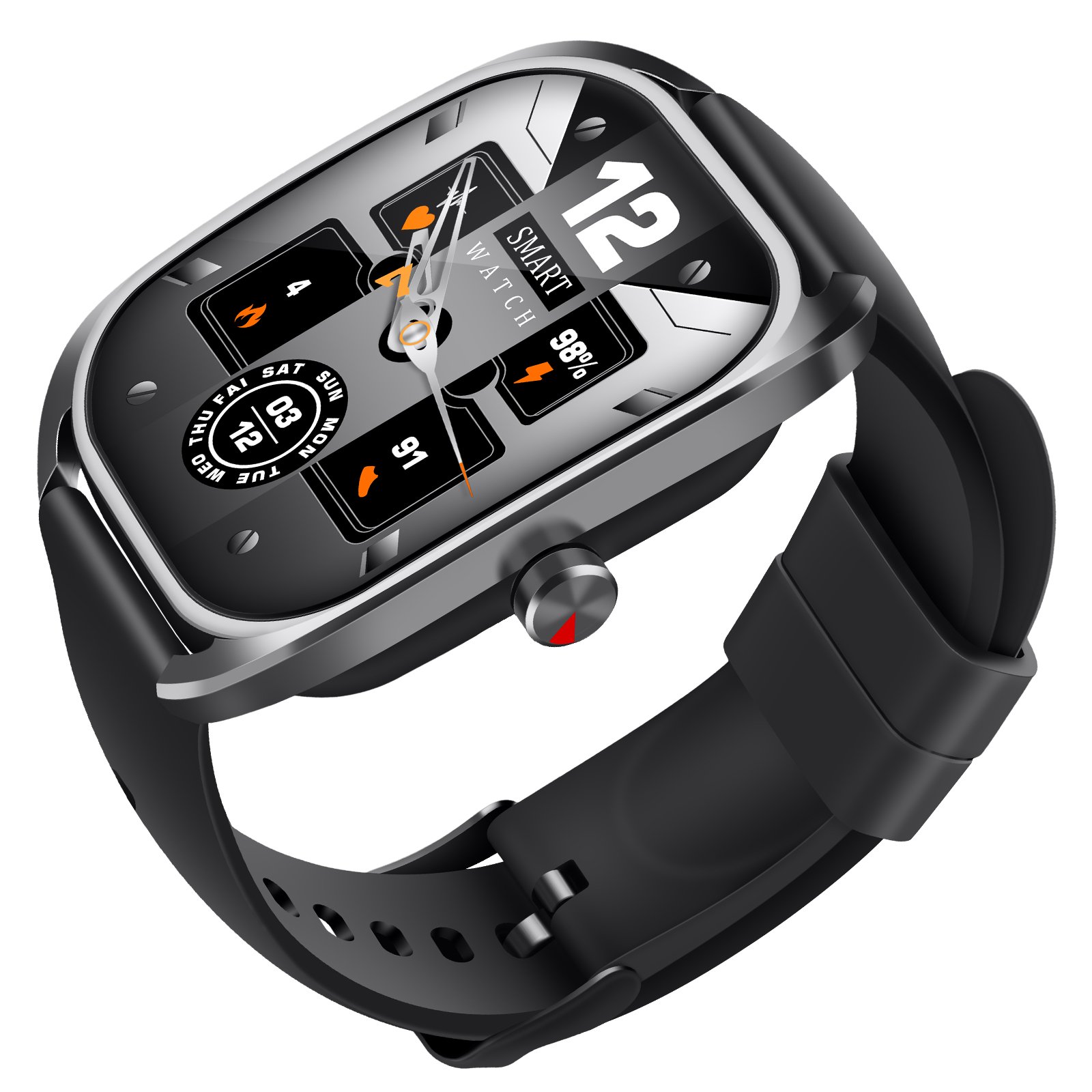 JX631黑 Smart Watch For Men(Answer/Make Call), 2.01" Smartwatch, Fitness Tracker With 120+ Sports Modes Waterproof Fitness Watch For Android IOS - Image 1