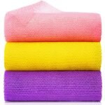 3 Pieces African Exfoliating Net, Colorful African Net Cloth, Long African Net Sponge Body Scrubber For Use In Shower, Bath Shower Wash Cloth Great For Skin Smoother Daily Use (Pink, Purple, Yellow)
