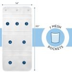 Shower Organizer, Shower Caddy Or Bathroom Organizer With Quick Drying Mesh, 7 Pockets To Hold Shampoo, Soap, Loofah, And Cruise Ship Essentials, 17 Inch By 22 Inch, White, 1 Pack - Image 4
