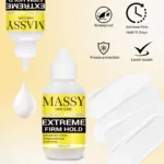 MASSY Waterproof Lace Wig Adhesive - Extreme Firm Hold, Quick-Dry, No Residue, 2.29fl.oz, Invisible Bonding for Secure & Natural Look, Unisex for All Hair Types, Hairpiece Adhesive | Easy Application | Light Beige Formula - Image 4