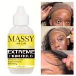 MASSY Waterproof Lace Wig Adhesive - Extreme Firm Hold, Quick-Dry, No Residue, 2.29fl.oz, Invisible Bonding for Secure & Natural Look, Unisex for All Hair Types, Hairpiece Adhesive | Easy Application | Light Beige Formula