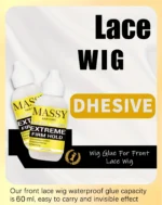 MASSY Waterproof Lace Wig Adhesive - Extreme Firm Hold, Quick-Dry, No Residue, 2.29fl.oz, Invisible Bonding for Secure & Natural Look, Unisex for All Hair Types, Hairpiece Adhesive | Easy Application | Light Beige Formula - Image 7