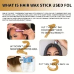 Massy Hair Control Wax Stick Set: Smooth Bar For Taming Frizz, Edge Brush & Rat Tail Comb For Styling Loose Curls - Non-Greasy Hair Styling Product, Suitable For All Hair Types - Image 3