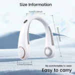 1pc Neck Hanging Fan, Bladeless Neck Fan, 3000mAh Battery Capacity Upgraded Version, Long-Lasting Battery Life, 5 Adjustable Speeds, LED Display, Suitable For Students, Office, Outdoor Travel, Perfect Gift, Essential For Holidays - Image 2