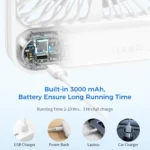 Multi-Position Desk Fan: 5-Speed 180° Adjustable Design With Hanging Hook & Whisper-Silent USB Operation. Perfect For Desk Use, Bedroom Cooling, Porch Relaxation & Travel Comfort. Designed Specifically For Adults Needing Flexible Temperature Management Solutions. - Image 6