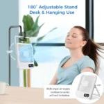 Multi-Position Desk Fan: 5-Speed 180° Adjustable Design With Hanging Hook & Whisper-Silent USB Operation. Perfect For Desk Use, Bedroom Cooling, Porch Relaxation & Travel Comfort. Designed Specifically For Adults Needing Flexible Temperature Management Solutions. - Image 7