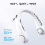 1pc Neck Hanging Fan, Bladeless Neck Fan, 3000mAh Battery Capacity Upgraded Version, Long-Lasting Battery Life, 5 Adjustable Speeds, LED Display, Suitable For Students, Office, Outdoor Travel, Perfect Gift, Essential For Holidays - Image 13