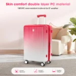 3pieces Set 20Inch Carry-On Luggage Airline Approved LightweightDurable,Companion With Silent Spinner Wheels, TSA Lock, 100% PC Hard Shell & Aluminum Pull Handle, 8/15/20Inch Luggage Case Trolley Suitcase Spinner Luggage Carry-On Suitcase With Wheels Travel Essentials For Men For Women For Vacation For Business Large Capacity Travel Essential Travel Accessories Travel Organizer Travel Stuff - Image 4